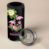 The Bahamas Flamingo 4 in 1 Can Cooler Tumbler Bahamian Tropical Flowers - Wonder Print Shop