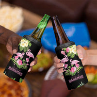 The Bahamas Flamingo 4 in 1 Can Cooler Tumbler Bahamian Tropical Flowers - Wonder Print Shop