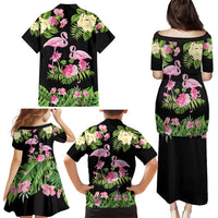 The Bahamas Flamingo Family Matching Puletasi and Hawaiian Shirt Bahamian Tropical Flowers - Wonder Print Shop