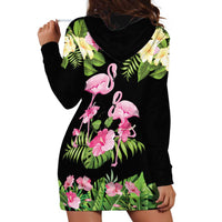 The Bahamas Flamingo Hoodie Dress Bahamian Tropical Flowers - Wonder Print Shop