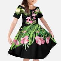 The Bahamas Flamingo Kid Short Sleeve Dress Bahamian Tropical Flowers - Wonder Print Shop