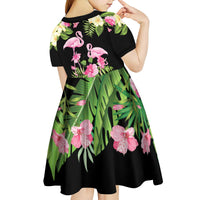 The Bahamas Flamingo Kid Short Sleeve Dress Bahamian Tropical Flowers - Wonder Print Shop