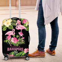 The Bahamas Flamingo Luggage Cover Bahamian Tropical Flowers - Wonder Print Shop
