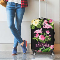 The Bahamas Flamingo Luggage Cover Bahamian Tropical Flowers - Wonder Print Shop