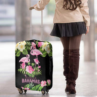 The Bahamas Flamingo Luggage Cover Bahamian Tropical Flowers - Wonder Print Shop