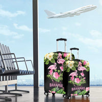 The Bahamas Flamingo Luggage Cover Bahamian Tropical Flowers - Wonder Print Shop