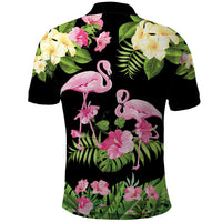 The Bahamas Flamingo Polo Shirt Bahamian Tropical Flowers - Wonder Print Shop