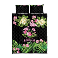 The Bahamas Flamingo Quilt Bed Set Bahamian Tropical Flowers - Wonder Print Shop