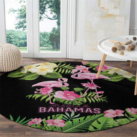 The Bahamas Flamingo Round Carpet Bahamian Tropical Flowers - Wonder Print Shop