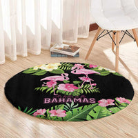 The Bahamas Flamingo Round Carpet Bahamian Tropical Flowers - Wonder Print Shop