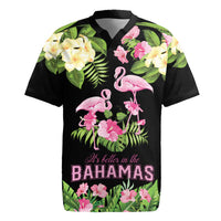 The Bahamas Flamingo Rugby Jersey Bahamian Tropical Flowers - Wonder Print Shop
