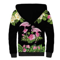 The Bahamas Flamingo Sherpa Hoodie Bahamian Tropical Flowers - Wonder Print Shop