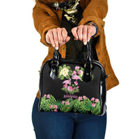 The Bahamas Flamingo Shoulder Handbag Bahamian Tropical Flowers - Wonder Print Shop