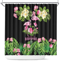 The Bahamas Flamingo Shower Curtain Bahamian Tropical Flowers - Wonder Print Shop