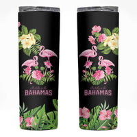 The Bahamas Flamingo Skinny Tumbler Bahamian Tropical Flowers - Wonder Print Shop