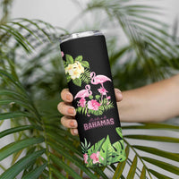 The Bahamas Flamingo Skinny Tumbler Bahamian Tropical Flowers - Wonder Print Shop