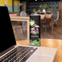 The Bahamas Flamingo Skinny Tumbler Bahamian Tropical Flowers - Wonder Print Shop
