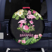 The Bahamas Flamingo Spare Tire Cover Bahamian Tropical Flowers - Wonder Print Shop