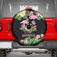 The Bahamas Flamingo Spare Tire Cover Bahamian Tropical Flowers - Wonder Print Shop