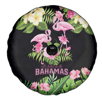 The Bahamas Flamingo Spare Tire Cover Bahamian Tropical Flowers - Wonder Print Shop
