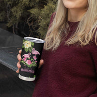 The Bahamas Flamingo Tumbler Cup Bahamian Tropical Flowers - Wonder Print Shop