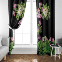 The Bahamas Flamingo Window Curtain Bahamian Tropical Flowers - Wonder Print Shop
