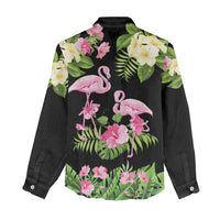 The Bahamas Flamingo Women Casual Shirt Bahamian Tropical Flowers - Wonder Print Shop