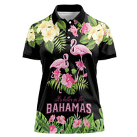 The Bahamas Flamingo Women Polo Shirt Bahamian Tropical Flowers - Wonder Print Shop