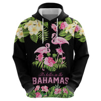 The Bahamas Flamingo Zip Hoodie Bahamian Tropical Flowers - Wonder Print Shop
