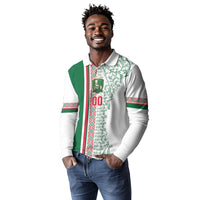 Algeria Tasqa n Umadal Custom Long Sleeve Polo Shirt Amazigh Desert Pattern Edition