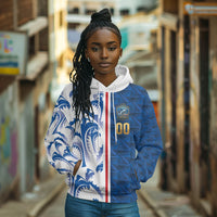 Cabo Verde Kopa di Mundu Custom Hoodie Atlantic Waves Blue Edition
