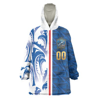 Cabo Verde Kopa di Mundu Custom Kid Wearable Blanket Hoodie Atlantic Waves Blue Edition