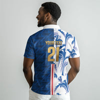 Cabo Verde Kopa di Mundu Custom Polo Shirt Atlantic Waves Blue Edition LT9