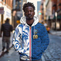 Cabo Verde Kopa di Mundu Custom Zip Hoodie Atlantic Waves Blue Edition