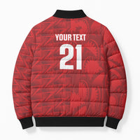 Cabo Verde Kopa di Mundu Custom Bomber Puffer Jacket Atlantic Waves Red Edition