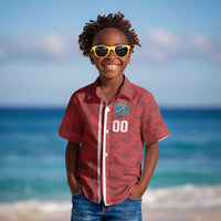 Cabo Verde Kopa di Mundu Custom Kid Hawaiian Shirt Atlantic Waves Red Edition