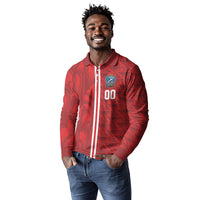 Cabo Verde Kopa di Mundu Custom Long Sleeve Polo Shirt Atlantic Waves Red Edition