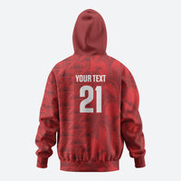 Cabo Verde Kopa di Mundu Custom Zip Hoodie Atlantic Waves Red Edition