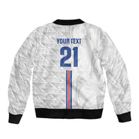 Cabo Verde Kopa di Mundu Custom Sleeve Zip Bomber Jacket Atlantic Waves White Edition
