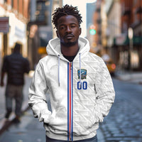 Cabo Verde Kopa di Mundu Custom Zip Hoodie Atlantic Waves White Edition