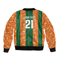 Cote d'Ivoire N'glo Wa Klo Custom Sleeve Zip Bomber Jacket Baoule Textile Edition