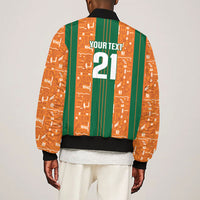 Cote d'Ivoire N'glo Wa Klo Custom Sleeve Zip Bomber Jacket Baoule Textile Edition