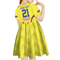Colombia Champion Football Custom Kid Short Sleeve Dress Proud To Be Los Cafeteros - Wonder Print Shop