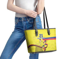 Colombia Champion Football Custom Leather Tote Bag Proud To Be Los Cafeteros - Wonder Print Shop