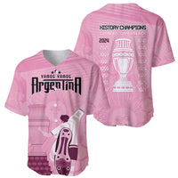 Argentina Football Baseball Jersey Campeones De la Historia - Pink Style LT9 - Wonder Print Shop