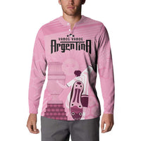 Argentina Football Button Sweatshirt Campeones De la Historia - Pink Style LT9 - Wonder Print Shop