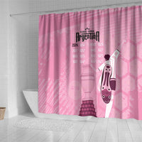Argentina Football Custom Shower Curtain Campeones De la Historia - Pink Style