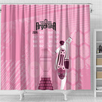 Argentina Football Custom Shower Curtain Campeones De la Historia - Pink Style