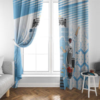 Argentina Football Window Curtain Campeones De la Historia - Blue Style - Wonder Print Shop