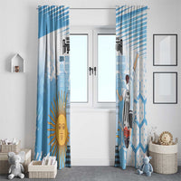 Argentina Football Window Curtain Campeones De la Historia - Blue Style - Wonder Print Shop